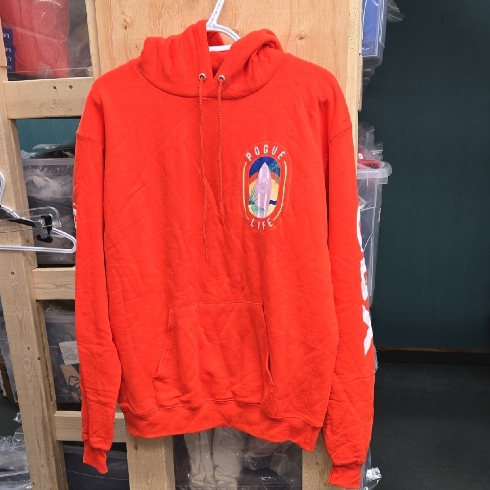 Champion Size M Orange Pogue Life Hoodie
